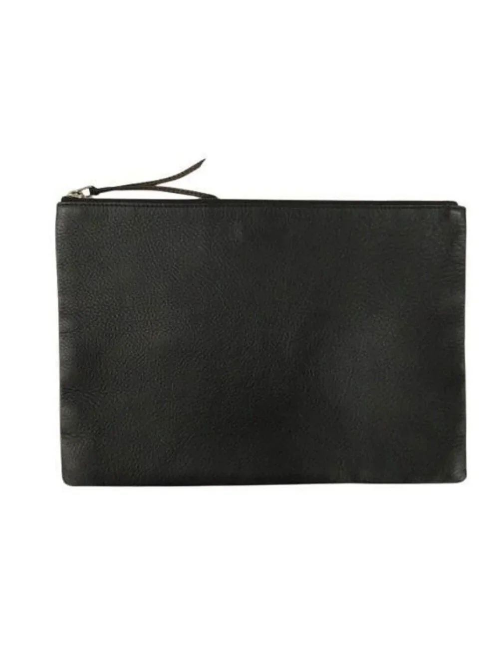 Balenciaga Logo Print Clutch Leather Black Handbag Purse